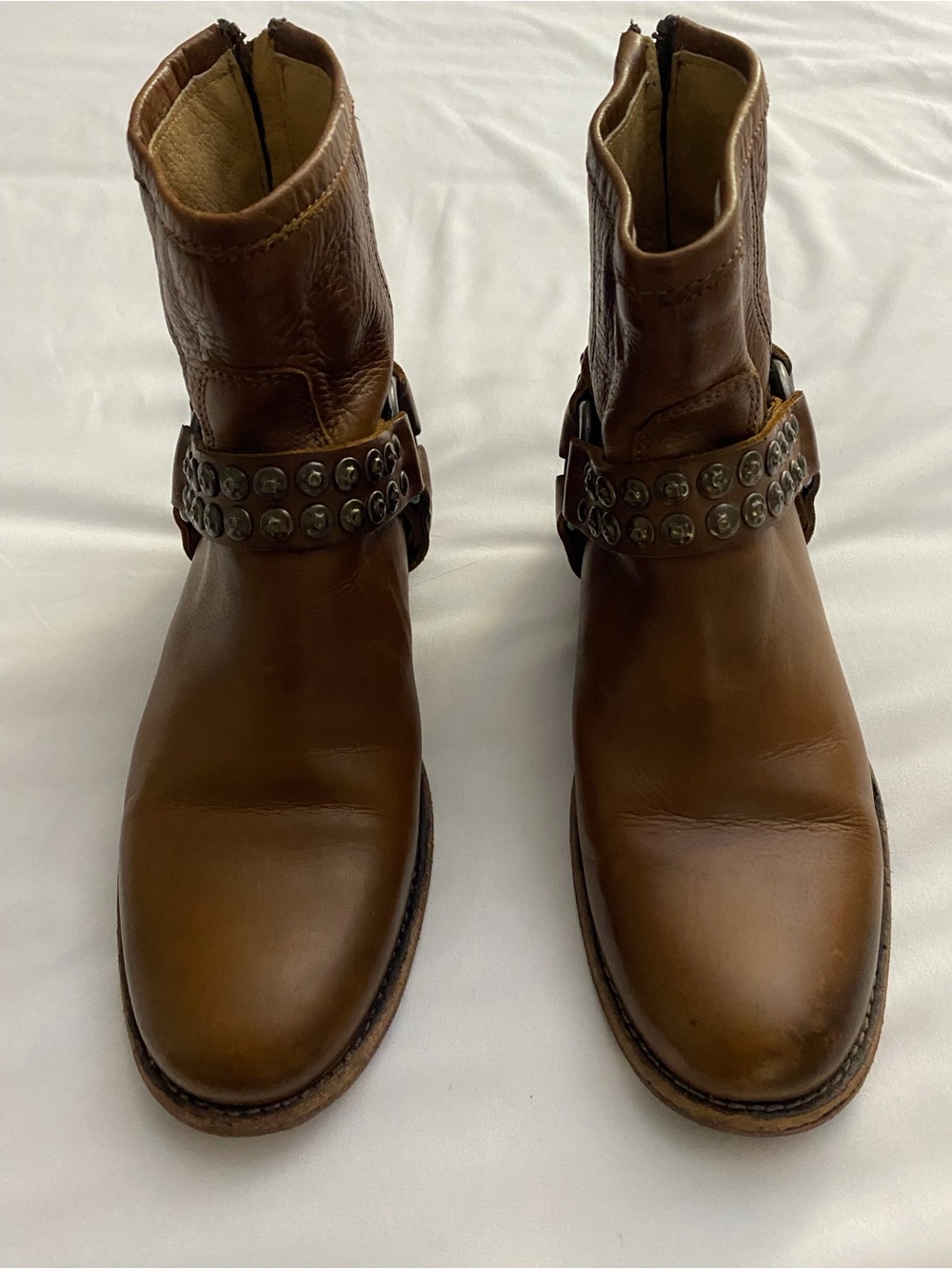 FRYE Women's Phillip Studded Harness Ankle Boots Size 6.5